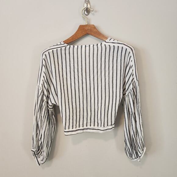 Altar'd State Size Small Striped Cropped Boho Style Blouse - Picture 2 of 12
